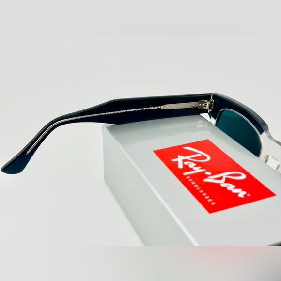 Ray-Ban Mega Hawkeye Sunglasses RB0298S black Transparent Frame Gray Lenses - Picture 12 of 14
